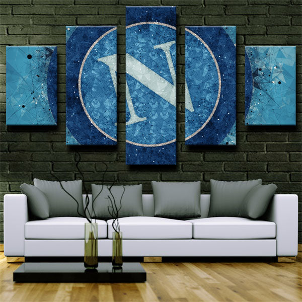 Ssc Napoli Sky Blue Emblem Canvas Wall Art