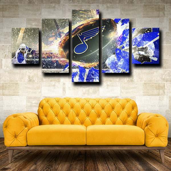 St. Louis Blues Logo Badge Blue Canvas Wall Art