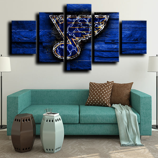 St. Louis Blues Logo Blue Canvas Wall Art