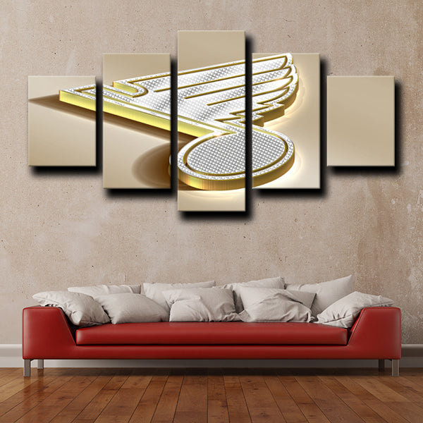 St. Louis Blues Logo Gold Canvas Wall Art