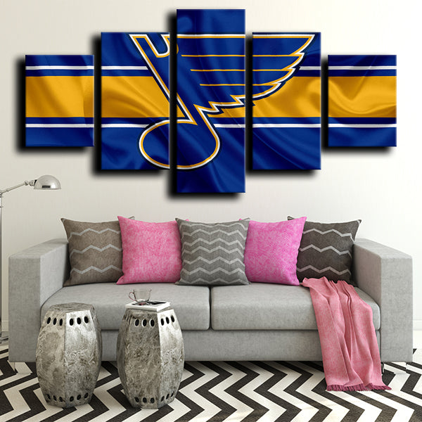 St. Louis Blues Logo Gold And Blue Canvas Wall Art