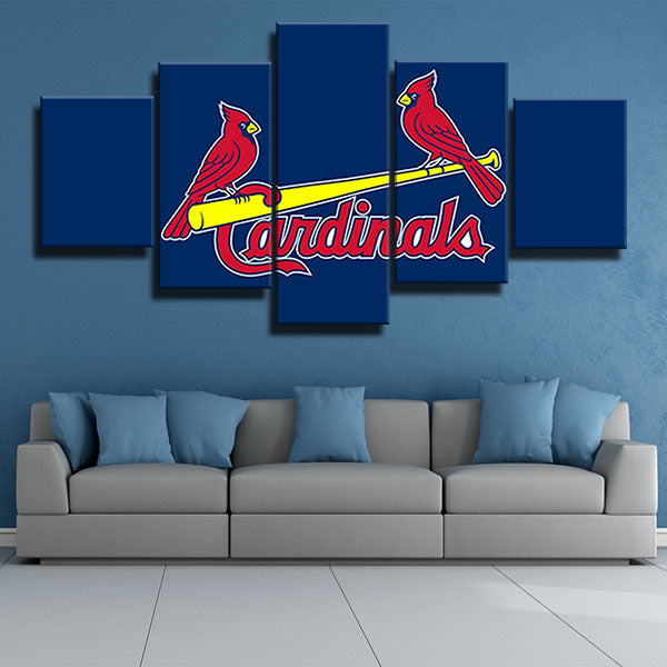 St Louis Cardinals Badge Canvas Wall Art