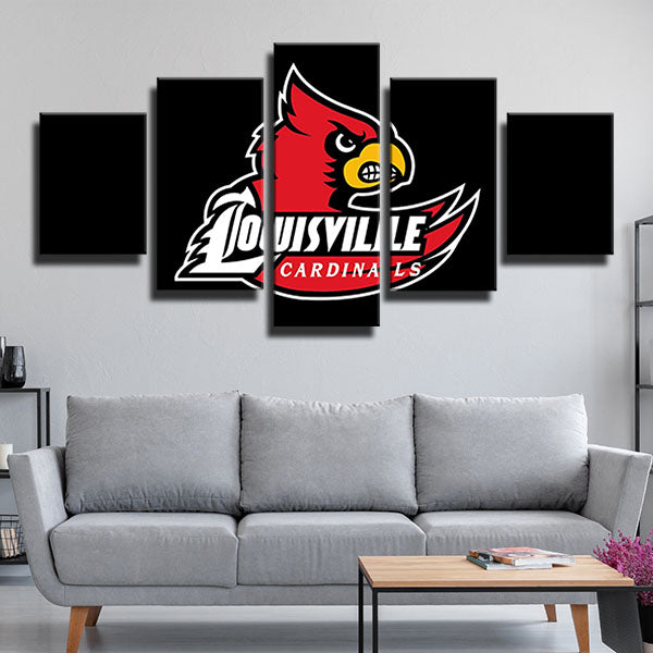 St Louis Cardinals Logo Black Canvas Wall Art