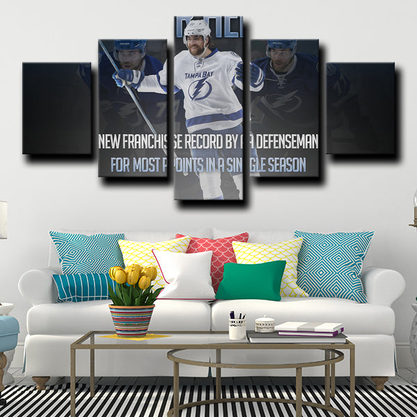 Tampa Bay Lightning Defence Heddy Victor Hedman Dark Canvas Wall Art
