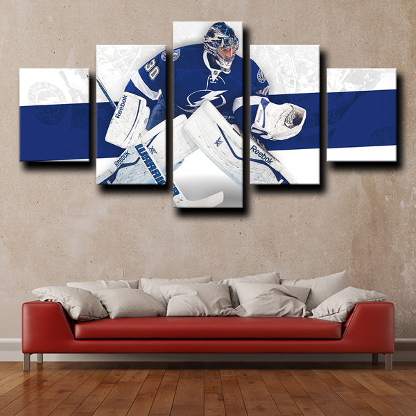 Tampa Bay Lightning Goaltender Big Ben Bishop Canvas Wall Art