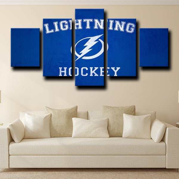 Tampa Bay Lightning Logo Badge Blue Canvas Wall Art
