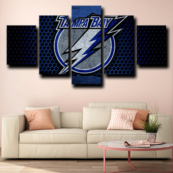 Tampa Bay Lightning Logo Blue Canvas Wall Art