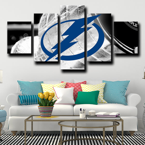 Tampa Bay Lightning Logo Crest Canvas Wall Art