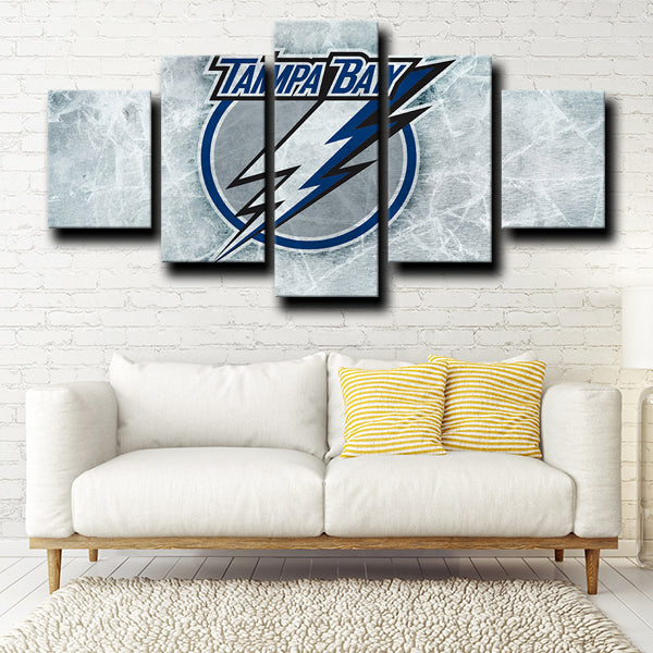 Tampa Bay Lightning Logo White Canvas Wall Art