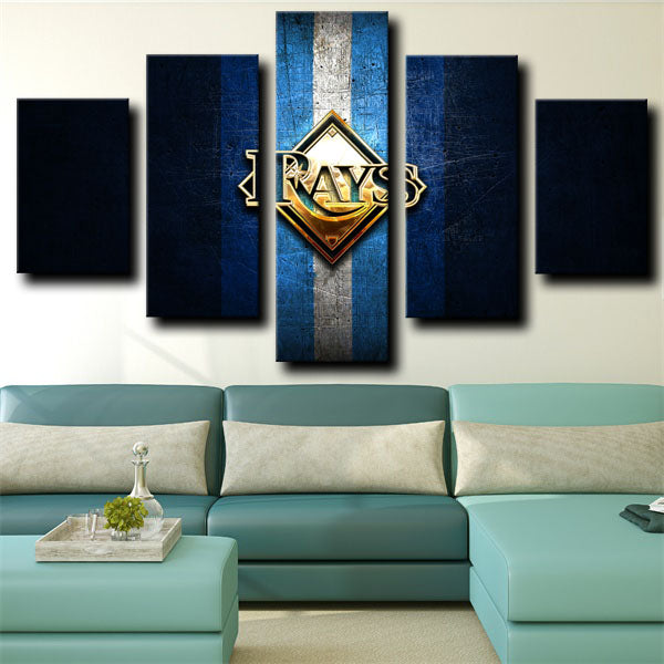Tampa Bay Rays Blue And Black Symbol Canvas Wall Art