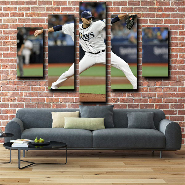 Tampa Bay Rays Charlie Morton Pitcher Ground Chuck Canvas Wall Art
