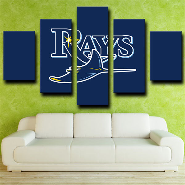 Tampa Bay Rays Reddish Blue Emblem Canvas Wall Art