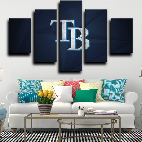 Tampa Bay Rays Simple Style Badge Canvas Wall Art