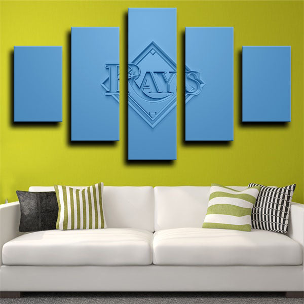 Tampa Bay Rays Sky Blue Symbol Canvas Wall Art
