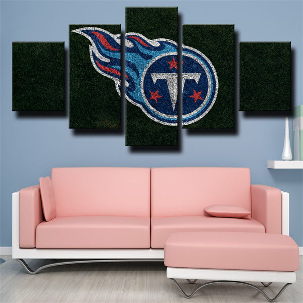 Tennessee Titans Black Background Emblem Canvas Wall Art