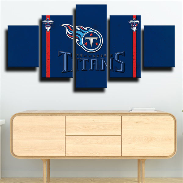 Tennessee Titans Navy Blue Emblem Canvas Wall Art