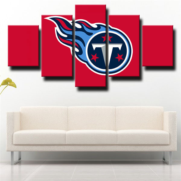 Tennessee Titans Red Background Emblem Canvas Wall Art