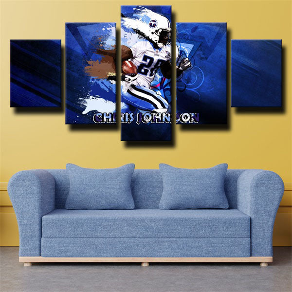 Tennessee Titans Running Back Cj2 Chris Johnson Canvas Wall Art