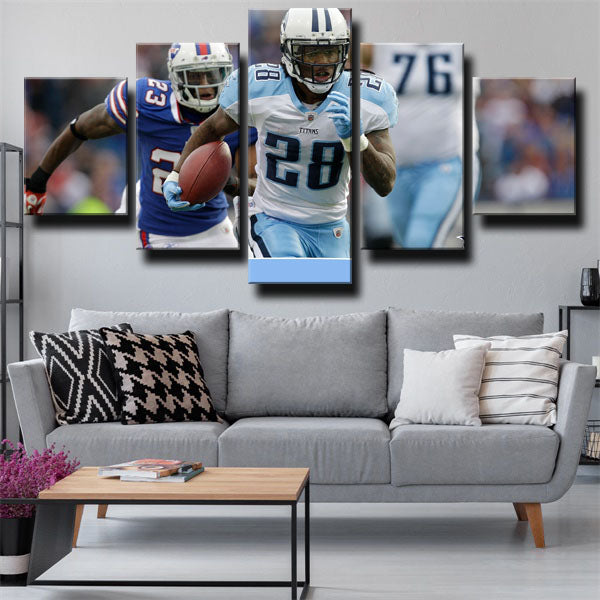 Running Back Smash And Dash Chris Johnson Canvas Wall Art