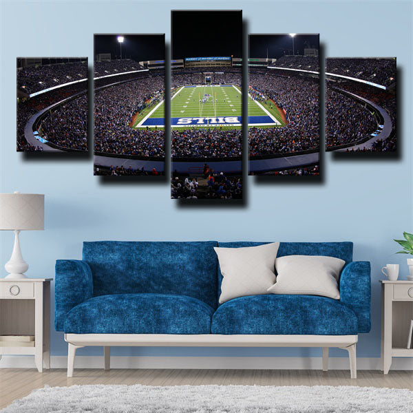 Tennessee Titans Stadium Night View Emblem Canvas Wall Art