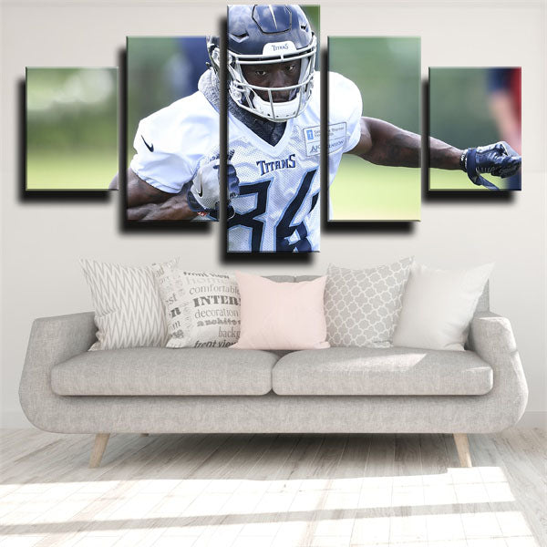 Tennessee Titans Wide Receiver Corey Davis Canvas Wall Art
