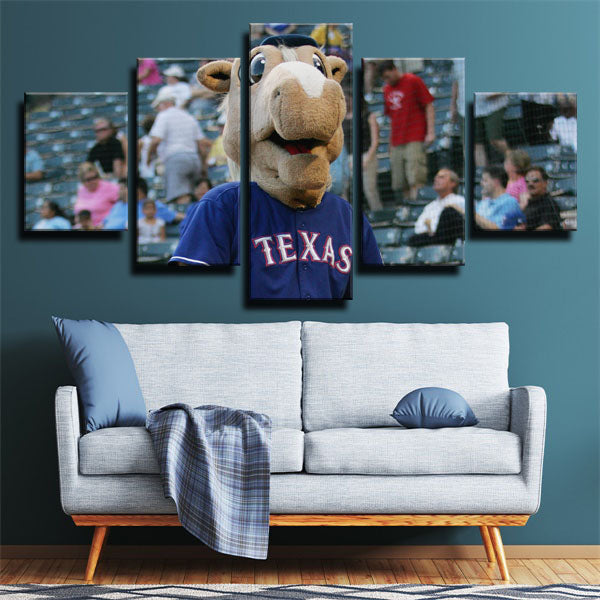 Texas Rangers Mascot Lovely Canvas Wall Art