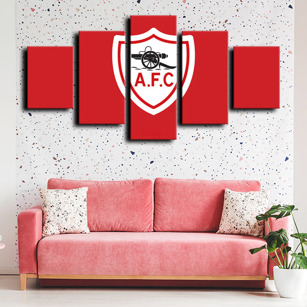 The Gunners Logo Emblem Red White Canvas Wall Art