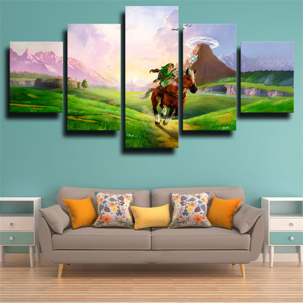 The Legend Of Zelda Link And Horse Canvas Wall Art