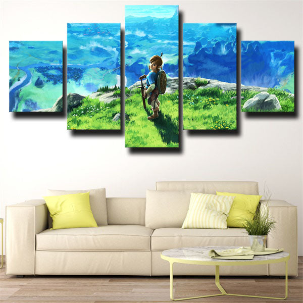 The Legend Of Zelda Link Blue Canvas Wall Art