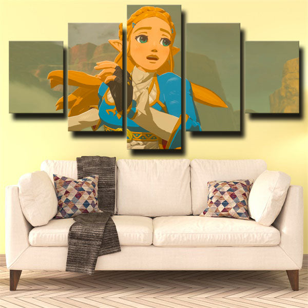 The Legend Of Zelda Princess Zelda Green Canvas Wall Art