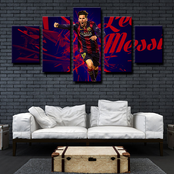 The Scarlet And Blue Forward Flea Lionel Messi Canvas Wall Art