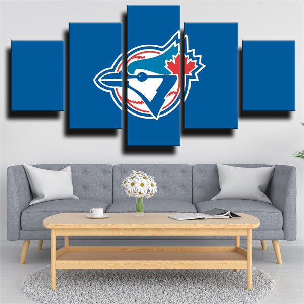 Toronto Blue Jays Blue Simple Emblem Canvas Wall Art