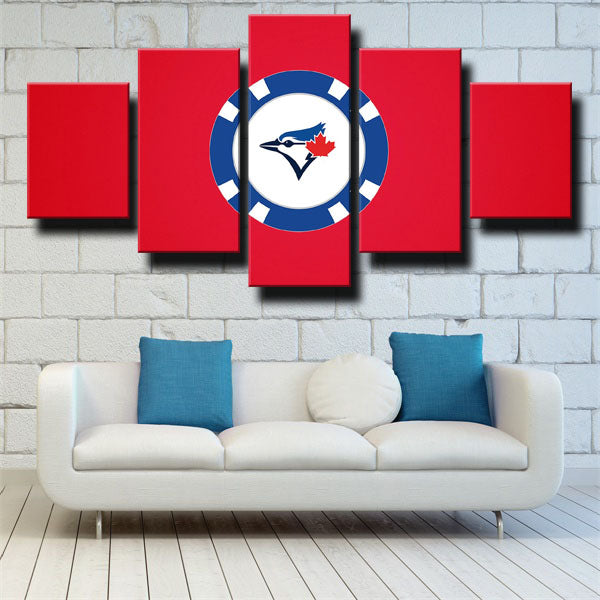 Toronto Blue Jays Pure Red Emblem Canvas Wall Art