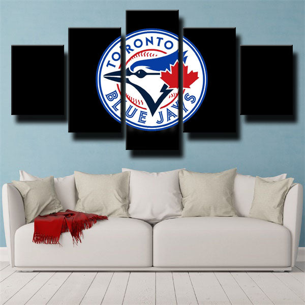 Toronto Blue Jays Simple Black Emblem Canvas Wall Art