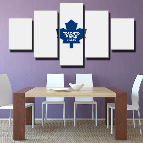 Toronto Maple Leafs All White Emblem Canvas Wall Art