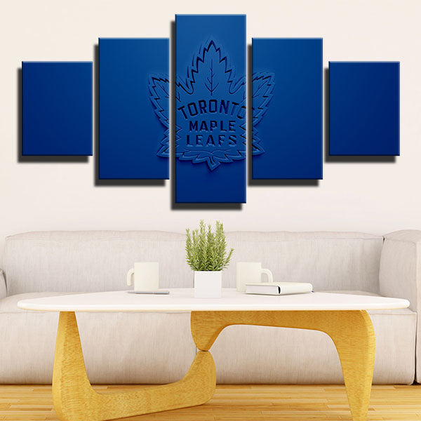 Toronto Maple Leafs Blue 3D Emblem Canvas Wall Art
