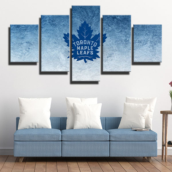 Toronto Maple Leafs Blue Gradient Emblem Canvas Wall Art