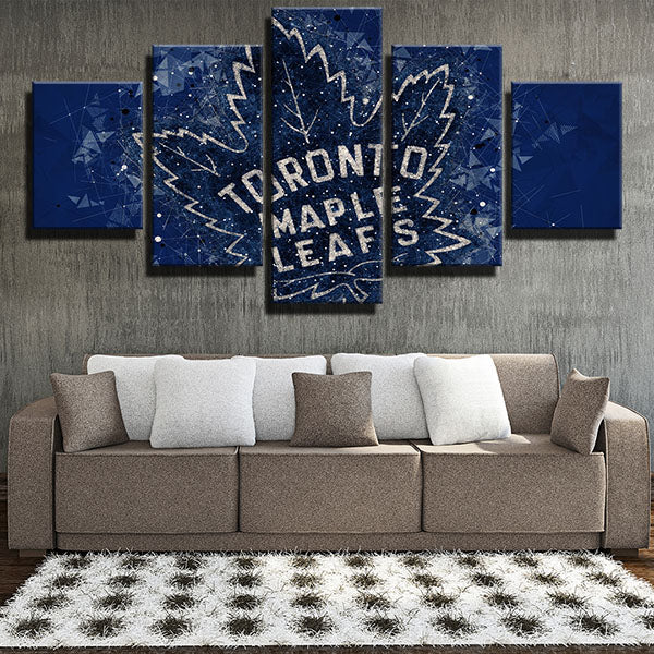 Toronto Maple Leafs Blue Line Bling Emblem Canvas Wall Art
