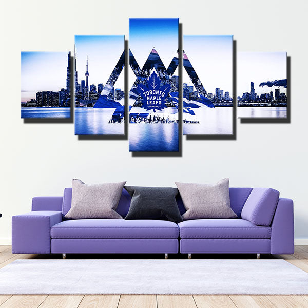 Toronto Maple Leafs Blue Purple City Emblem Canvas Wall Art