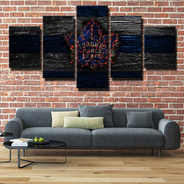 Toronto Maple Leafs Burn Emblem Canvas Wall Art