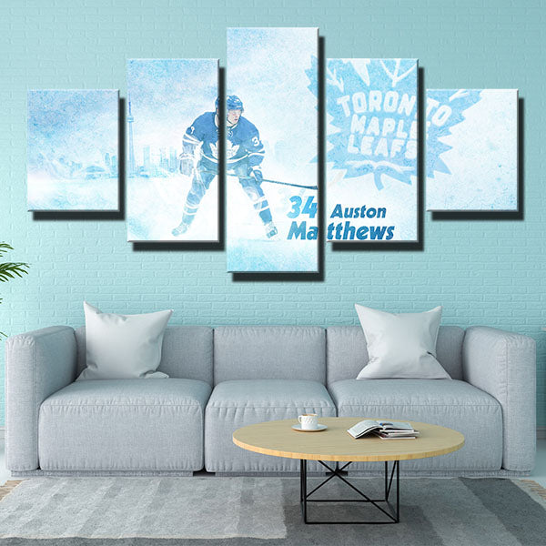 Toronto Maple Leafs Center Auston Matthews Canvas Wall Art