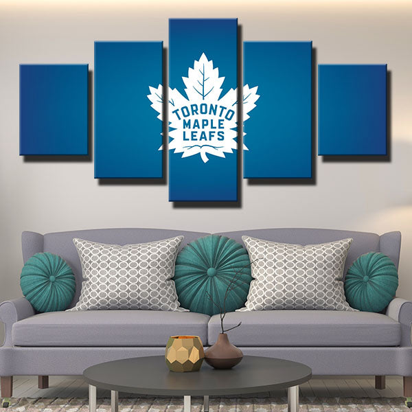 Toronto Maple Leafs Cyan Emblem Canvas Wall Art