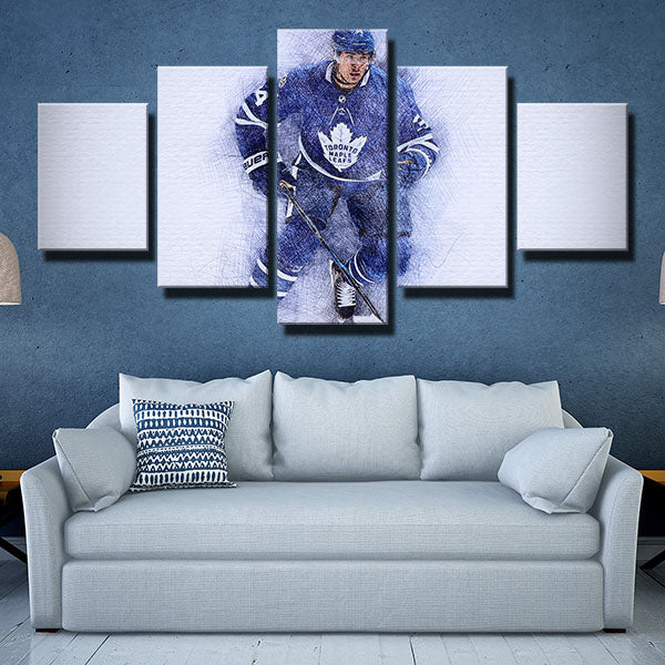 Toronto Maple Leafs Drawn Auston Matthews Canvas Wall Art