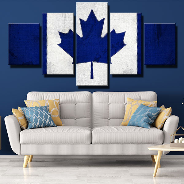 Toronto Maple Leafs Linen Cloth Emblem Canvas Wall Art