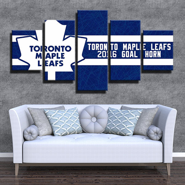 Toronto Maple Leafs Name And Logo Emblem Canvas Wall Art