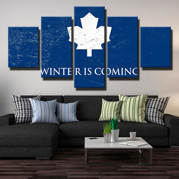Toronto Maple Leafs Retro Blue Emblem Canvas Wall Art