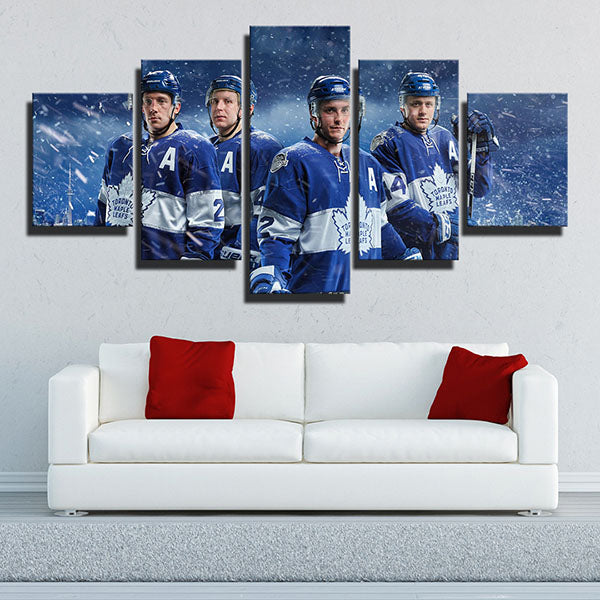 Toronto Maple Leafs Snow Four Players Canvas Wall Art