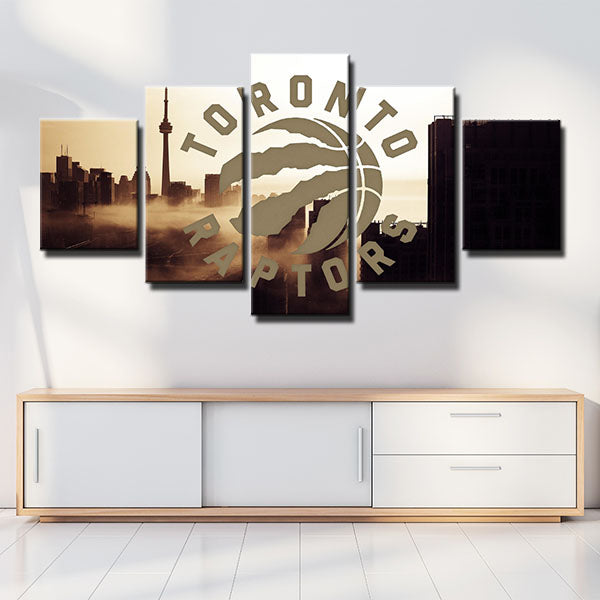 Toronto Raptors Artistic Conception Emblem Canvas Wall Art