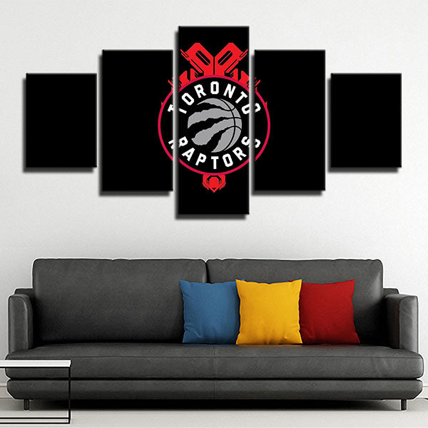 Toronto Raptors Black Emblem Canvas Wall Art