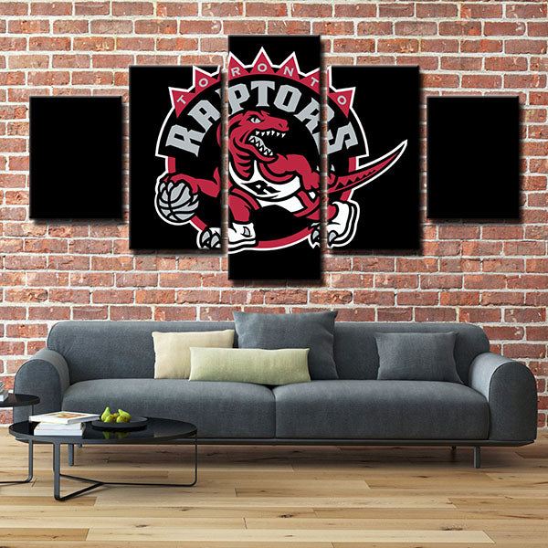 Toronto Raptors Black Raptor Emblem Canvas Wall Art